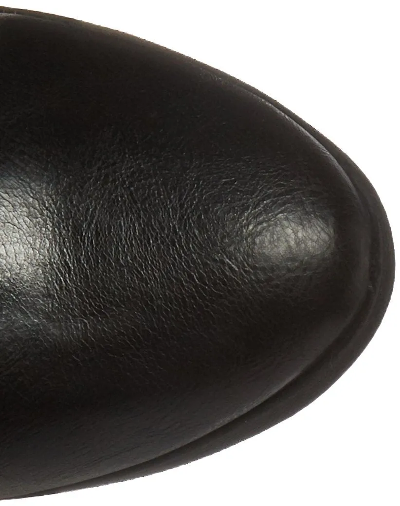 Dr. Scholl's Shoes Brilliance Black Fashion Zip Rounded Toe Mid-Heel Riding Boots
