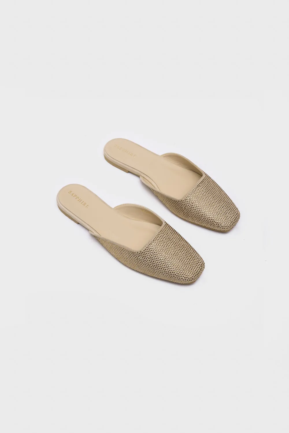 Embellished Gold Flats
