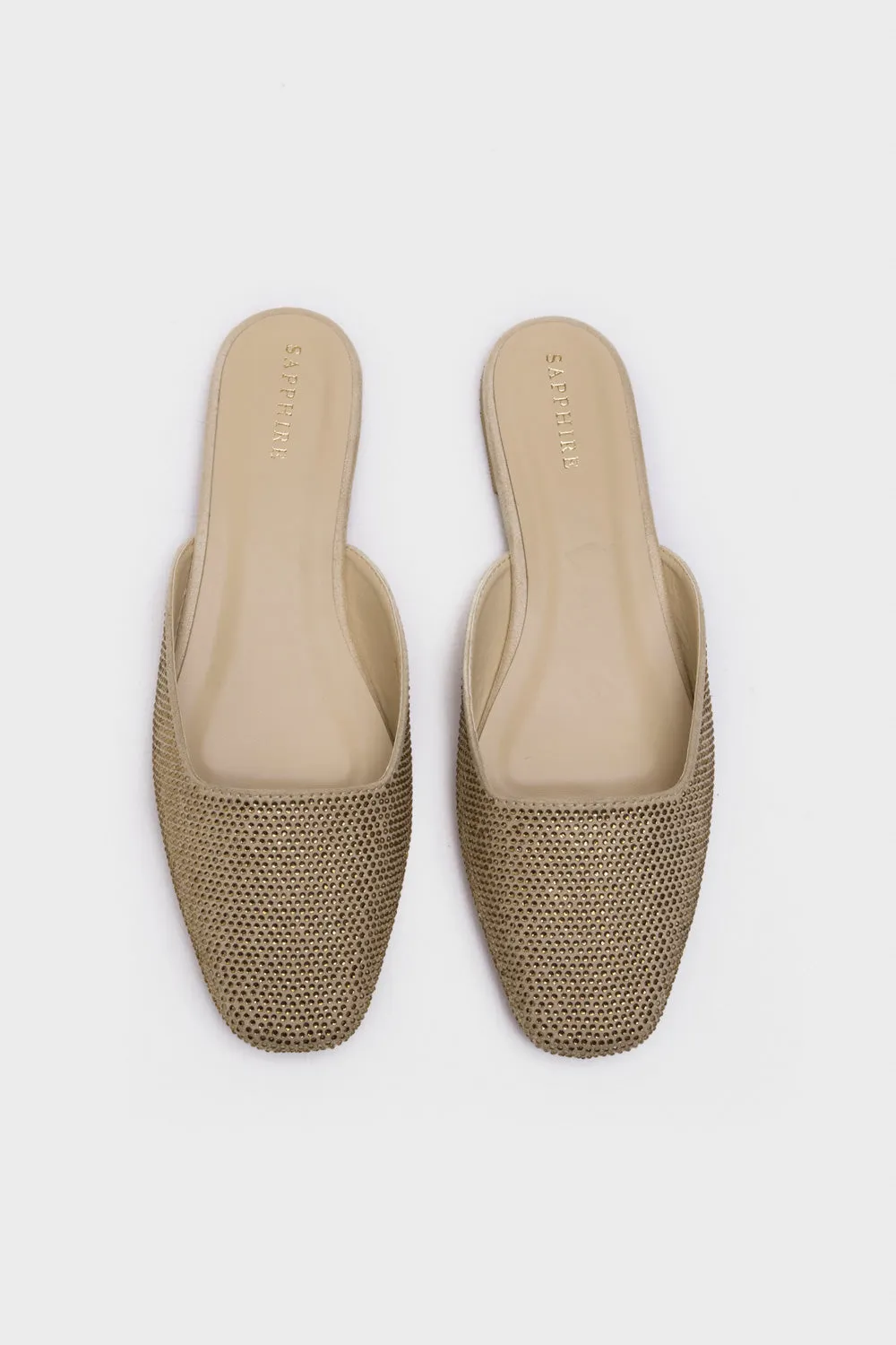 Embellished Gold Flats