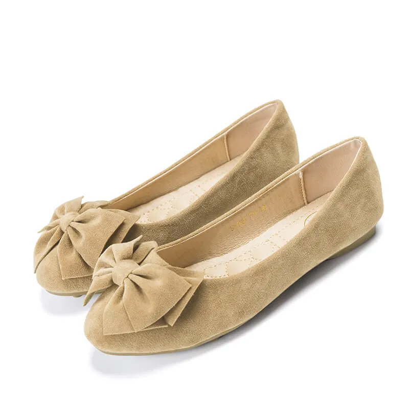 Free Shipping Bowknot Suede Comfortable Flat Shoes Sneaker