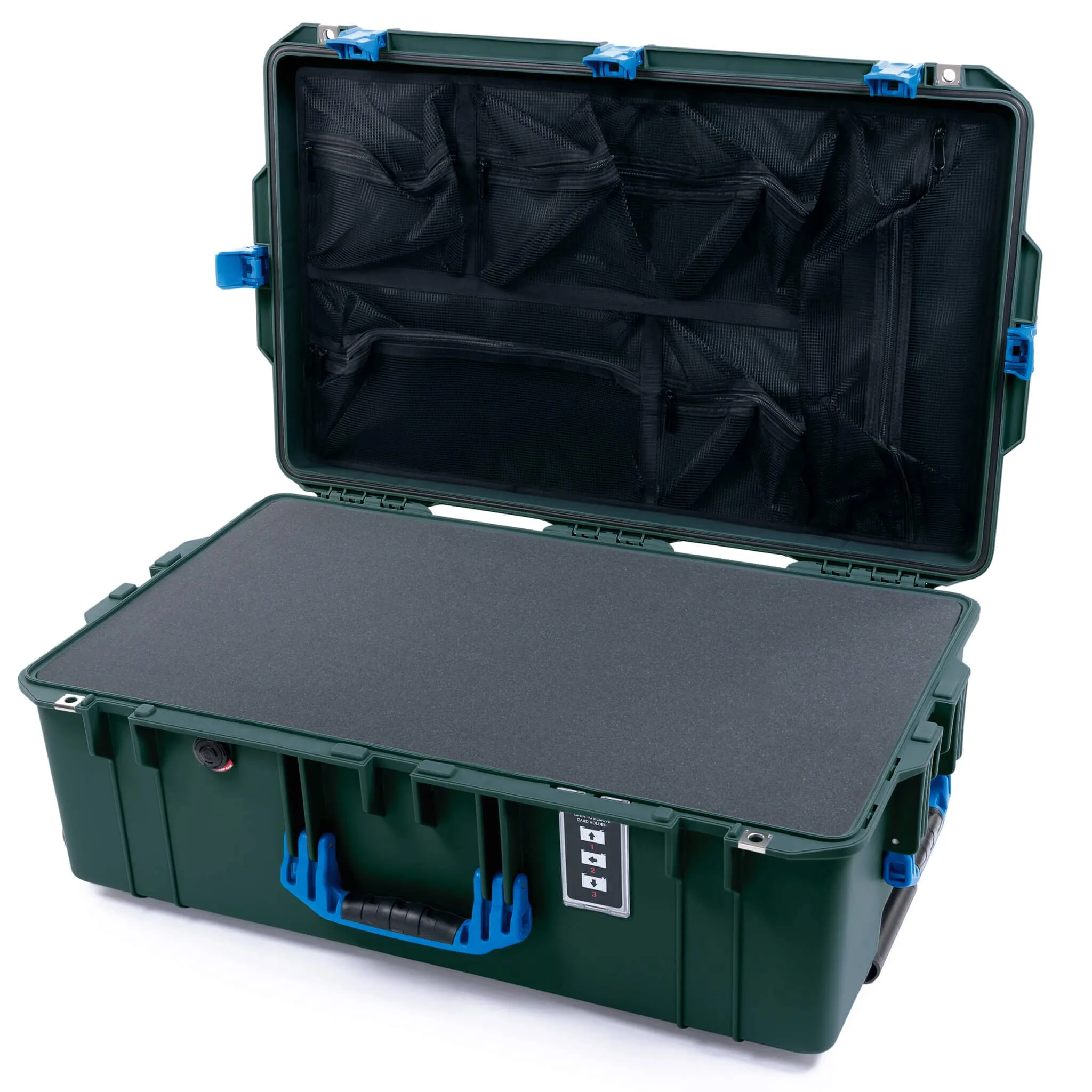 Pelican 1595 Air Case, Trekking Green with Blue Handles & Latches