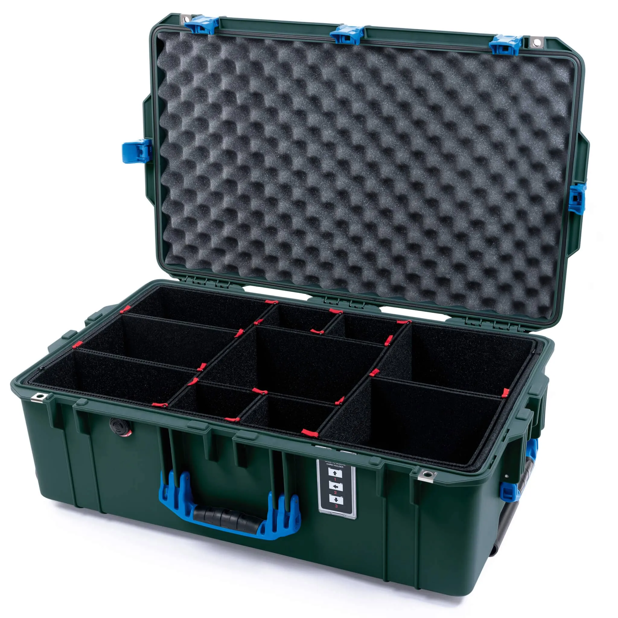 Pelican 1595 Air Case, Trekking Green with Blue Handles & Latches