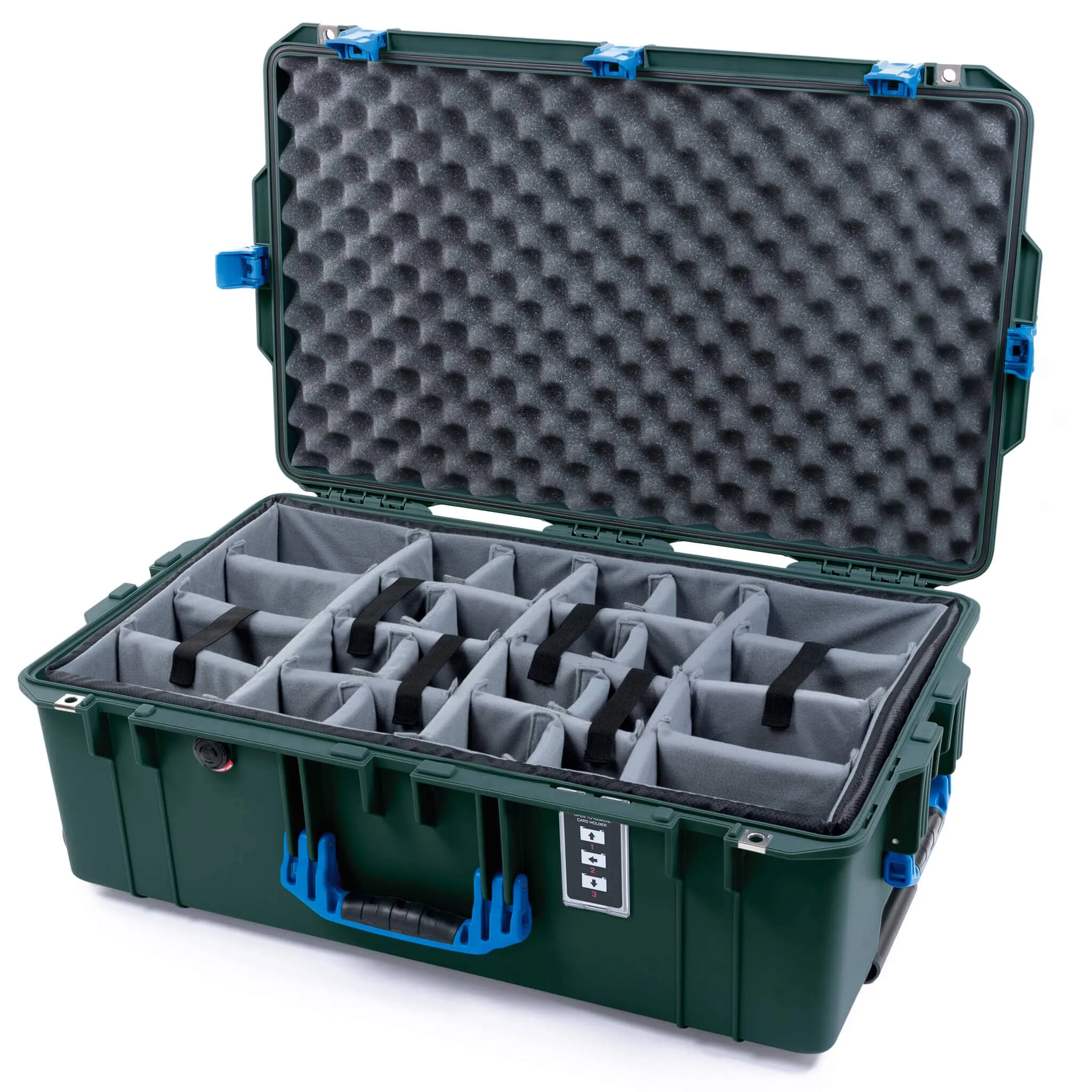 Pelican 1595 Air Case, Trekking Green with Blue Handles & Latches