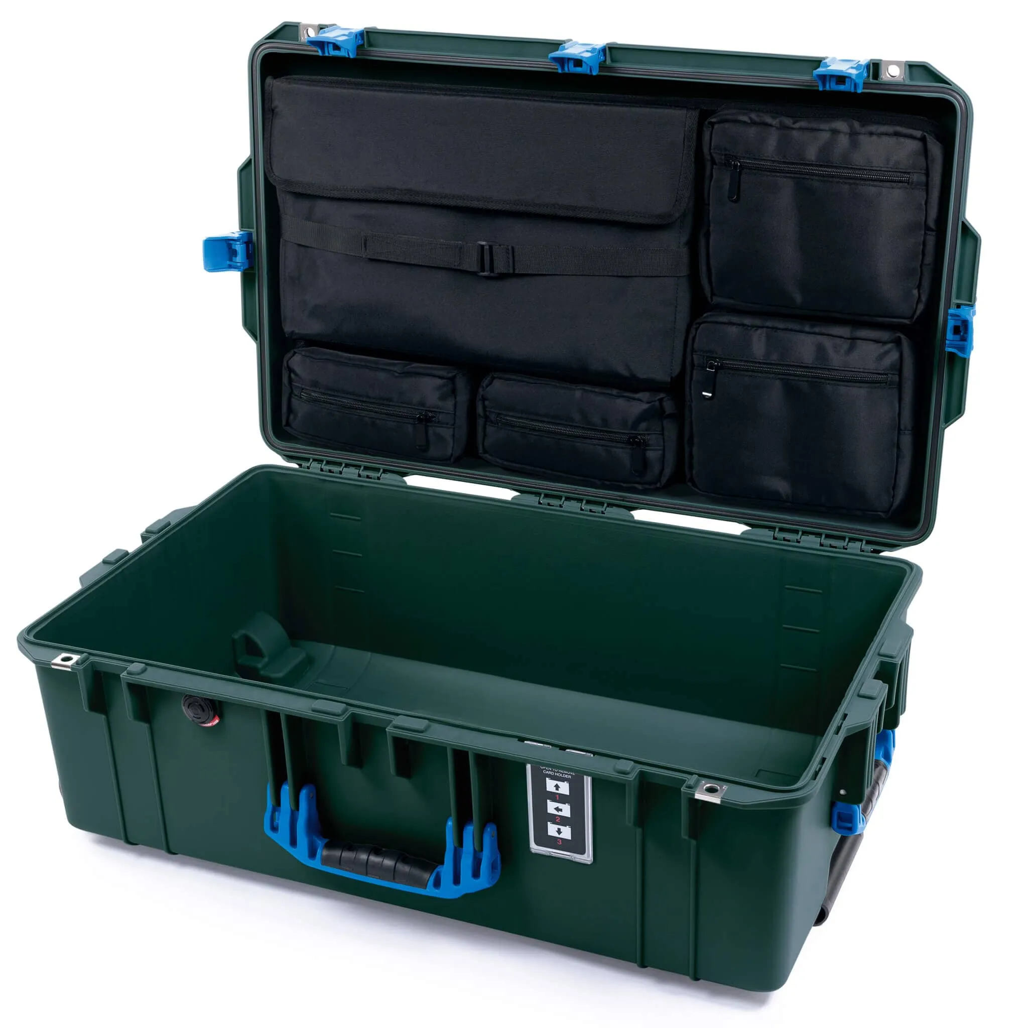 Pelican 1595 Air Case, Trekking Green with Blue Handles & Latches
