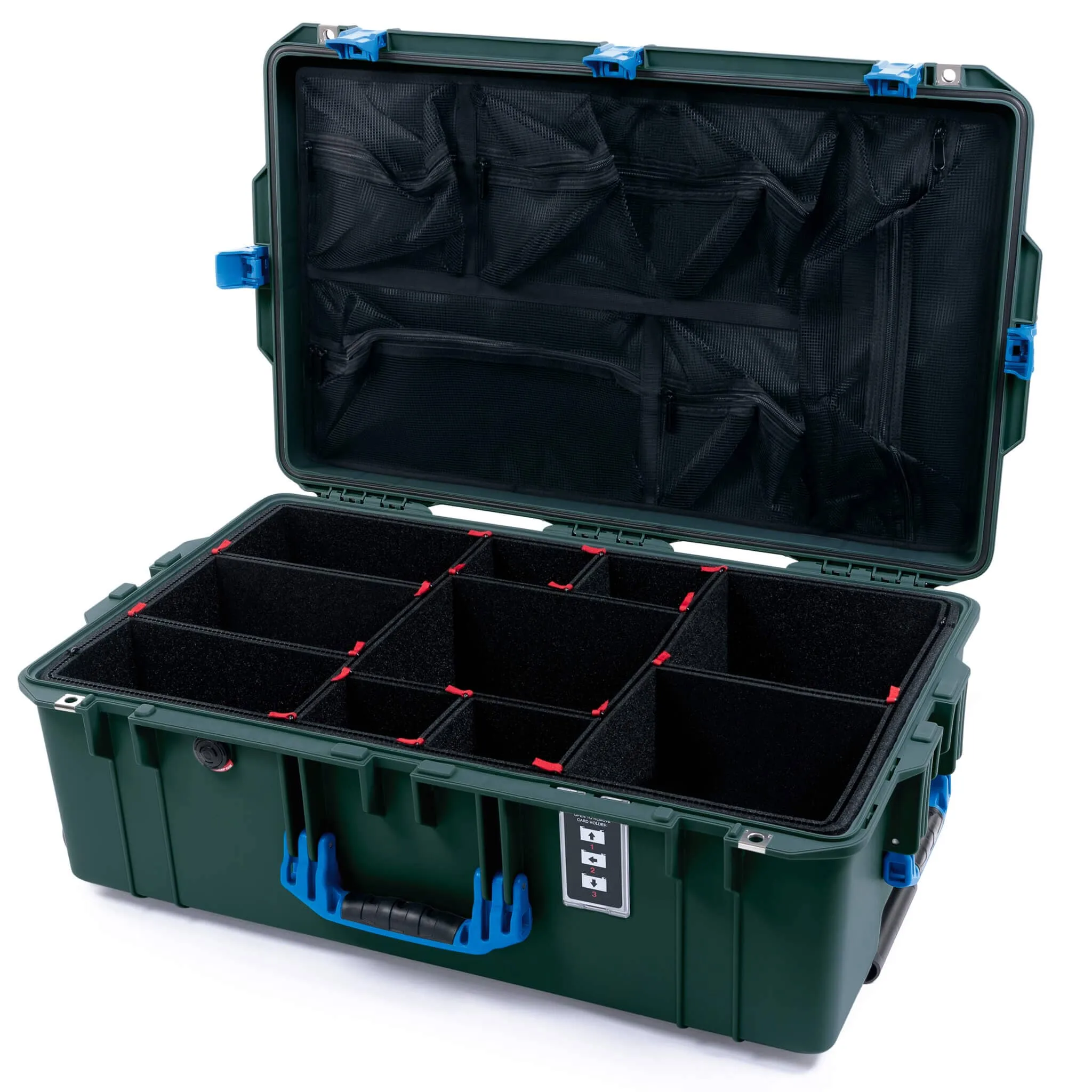 Pelican 1595 Air Case, Trekking Green with Blue Handles & Latches