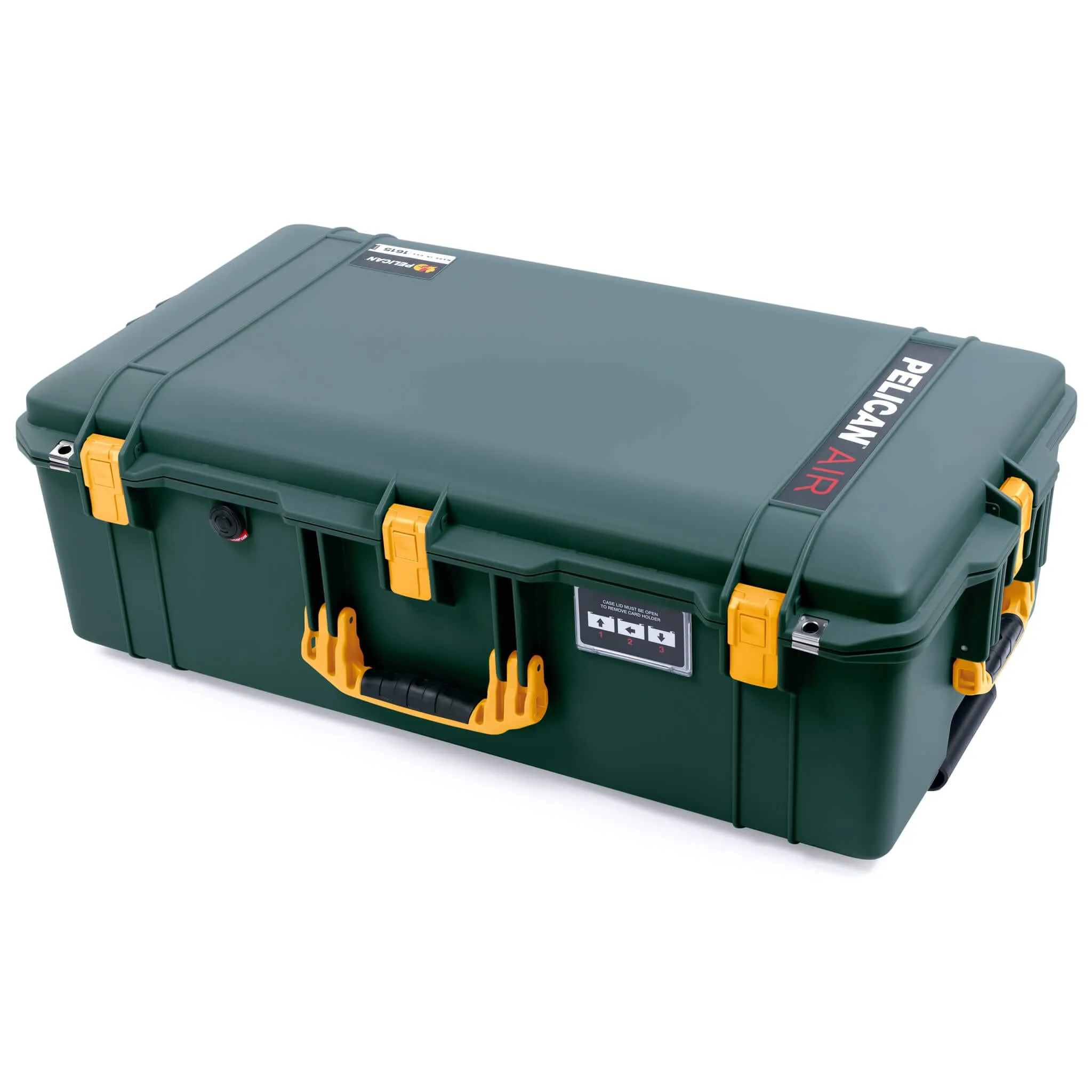 Pelican 1615 Air Case, Trekking Green with Yellow Handles & Latches