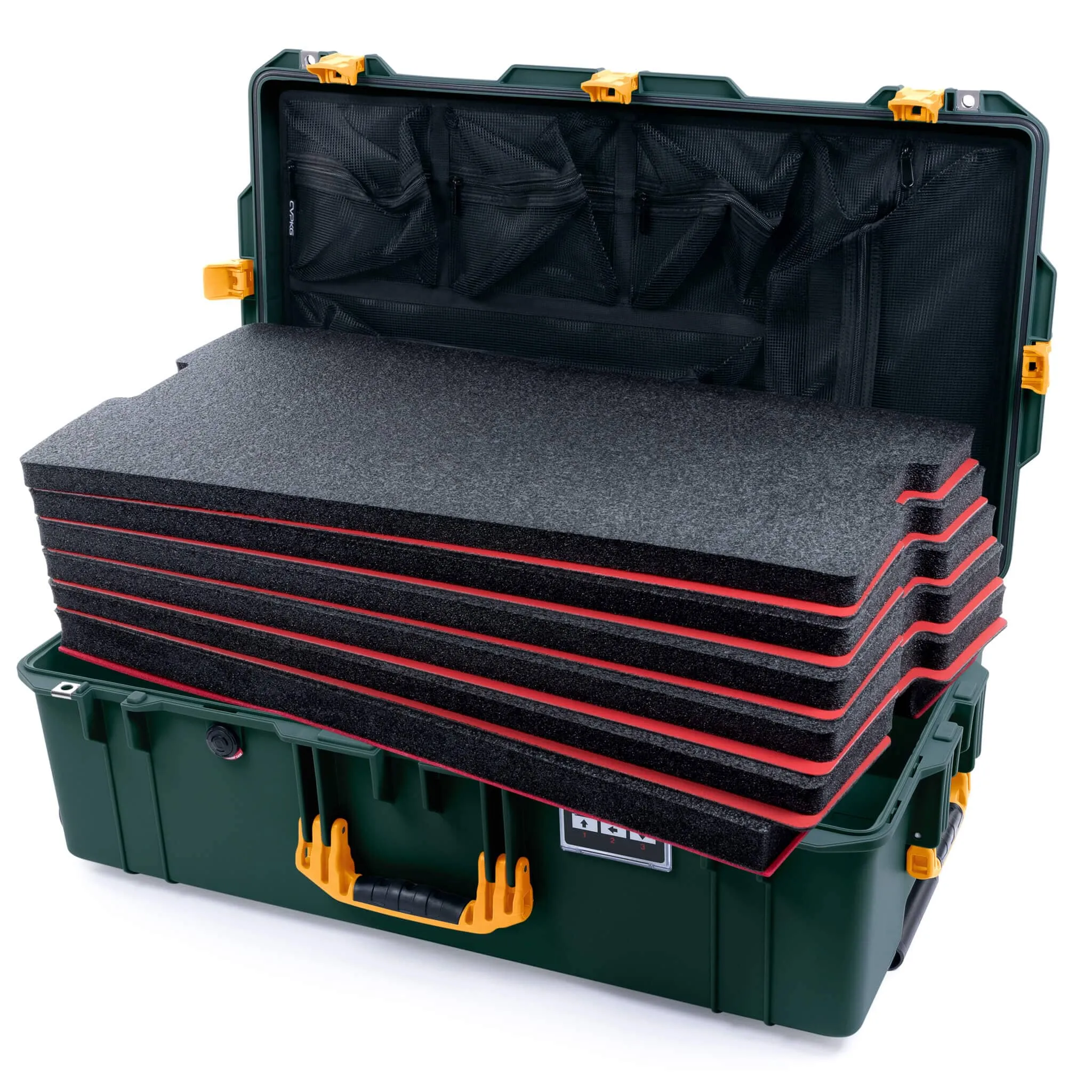 Pelican 1615 Air Case, Trekking Green with Yellow Handles & Latches