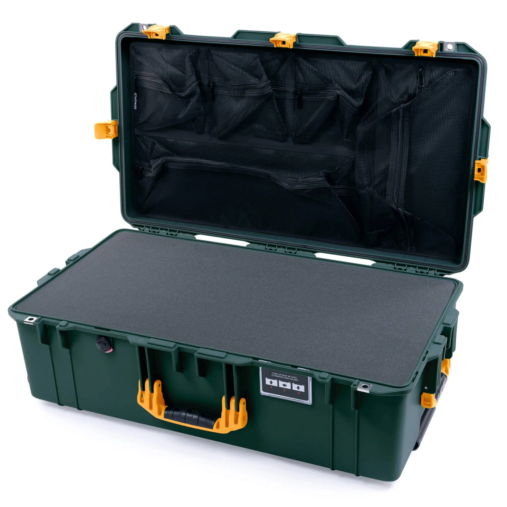 Pelican 1615 Air Case, Trekking Green with Yellow Handles & Latches
