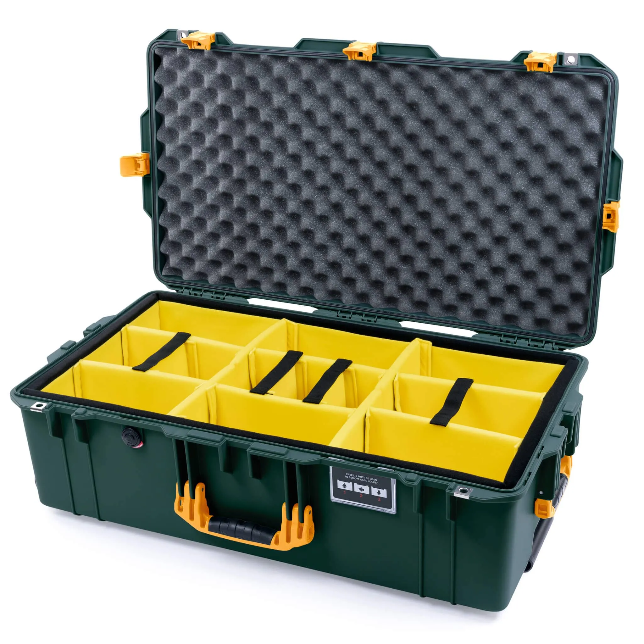 Pelican 1615 Air Case, Trekking Green with Yellow Handles & Latches