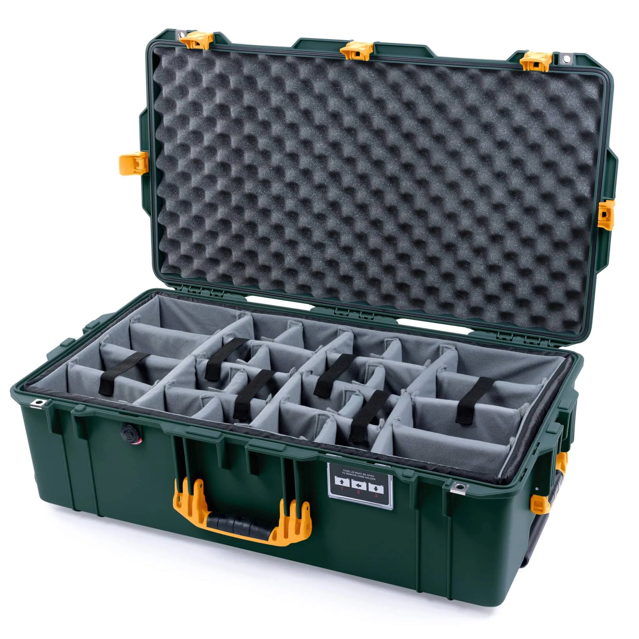 Pelican 1615 Air Case, Trekking Green with Yellow Handles & Latches