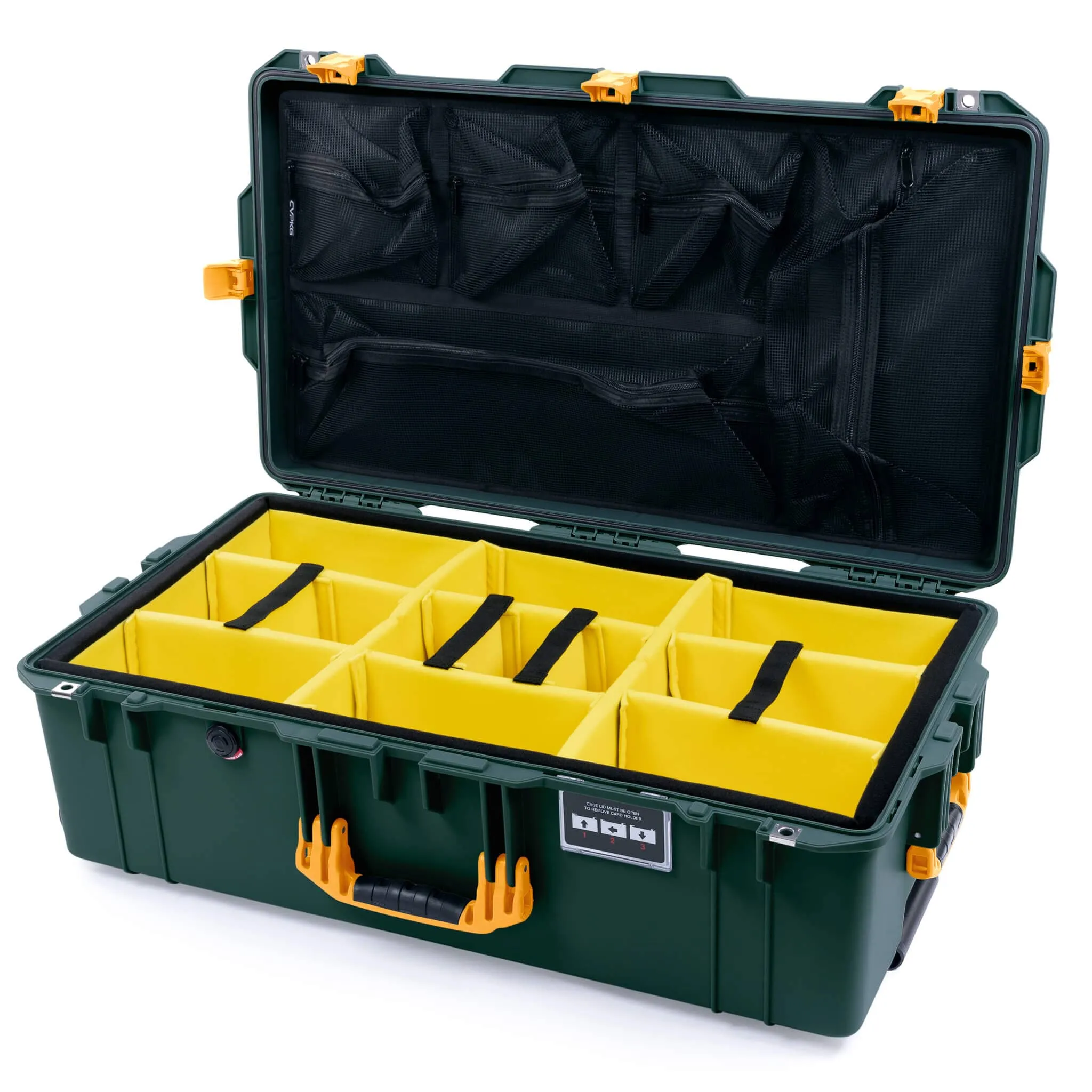 Pelican 1615 Air Case, Trekking Green with Yellow Handles & Latches