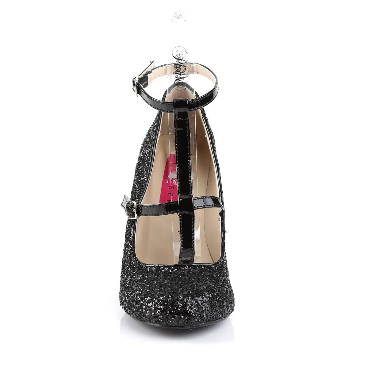 Round Toe Glitter Pump with 4-inch Heel QUEEN-01