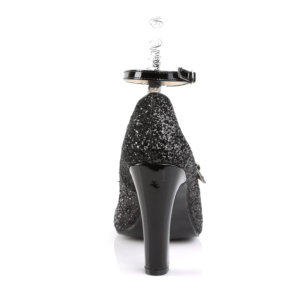 Round Toe Glitter Pump with 4-inch Heel QUEEN-01