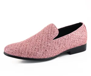 Sarlo Pink Glitter Tuxedo Slippers Women’s Vegan