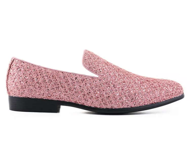 Sarlo Pink Glitter Tuxedo Slippers Women’s Vegan
