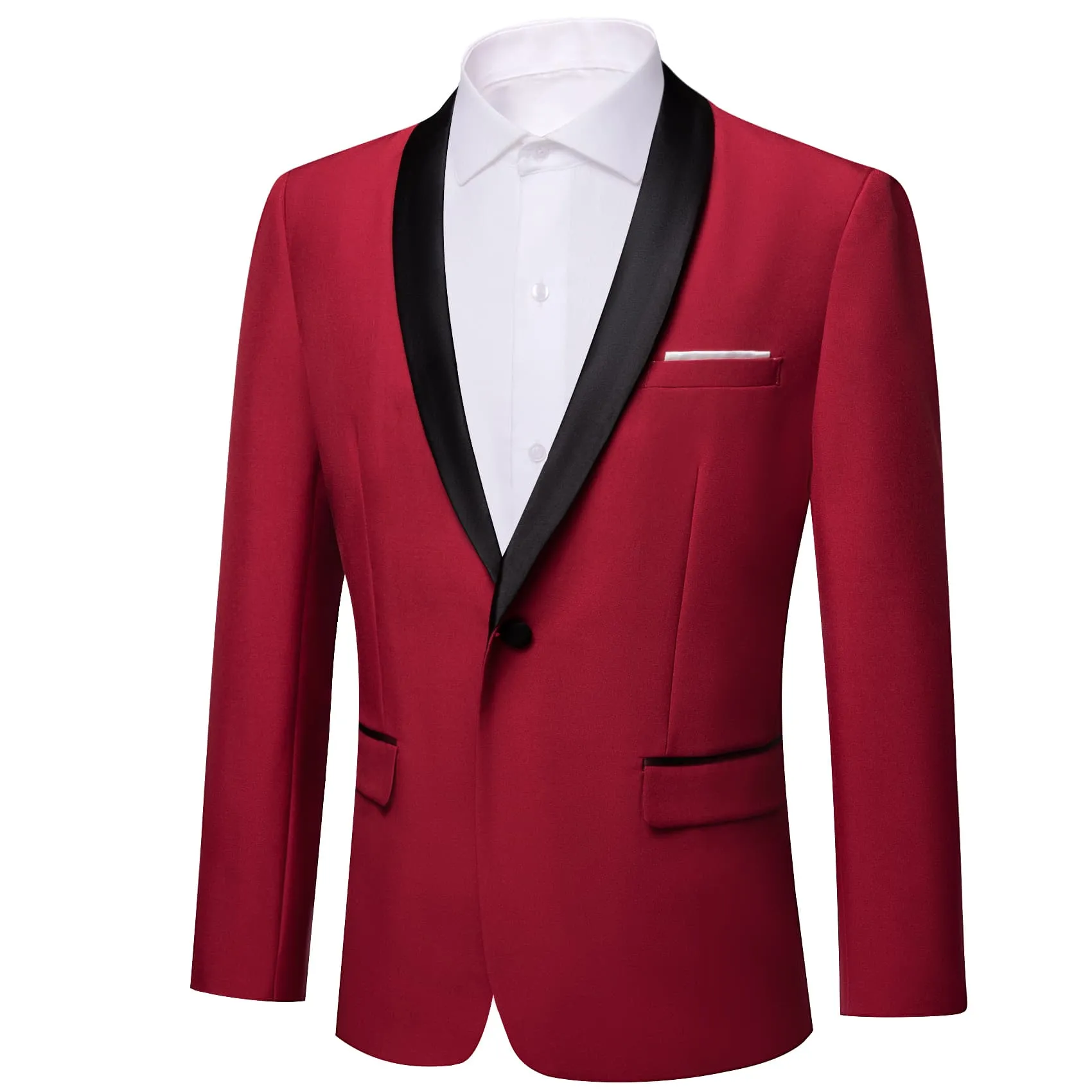 Ties2you Prom Suit Shawl Collar Vivid Burgundy Solid Slim One Button Up Silk Mens Wedding Suit