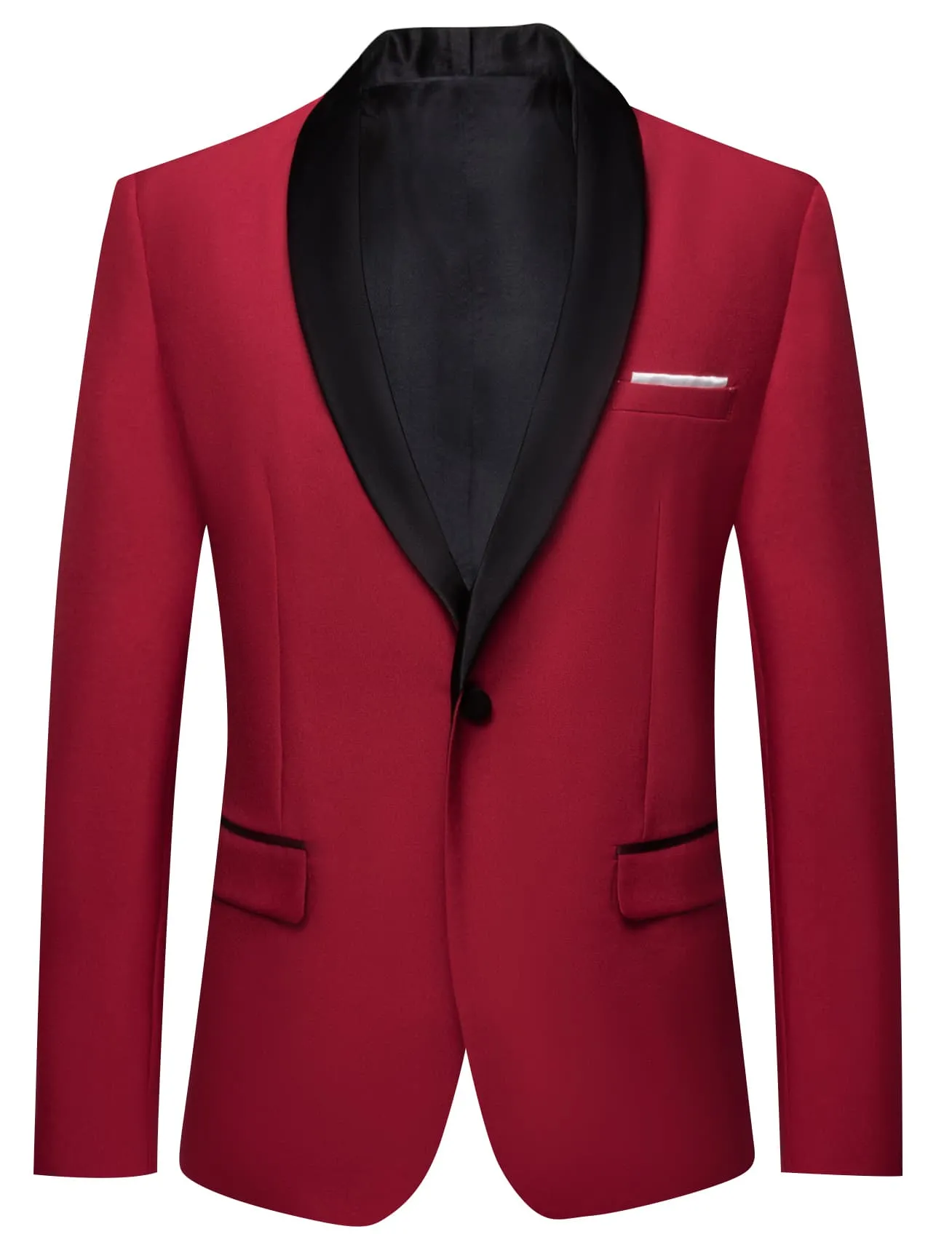 Ties2you Prom Suit Shawl Collar Vivid Burgundy Solid Slim One Button Up Silk Mens Wedding Suit