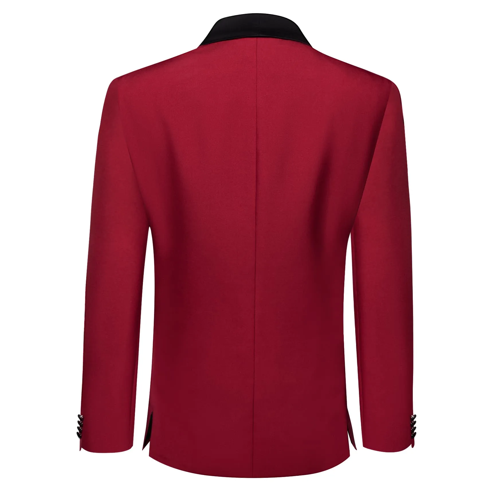 Ties2you Prom Suit Shawl Collar Vivid Burgundy Solid Slim One Button Up Silk Mens Wedding Suit